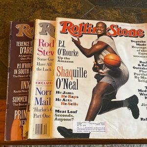 3 issues Rolling Stone  Shaquille O’Neal Terence Trent Darby Rod Stewart